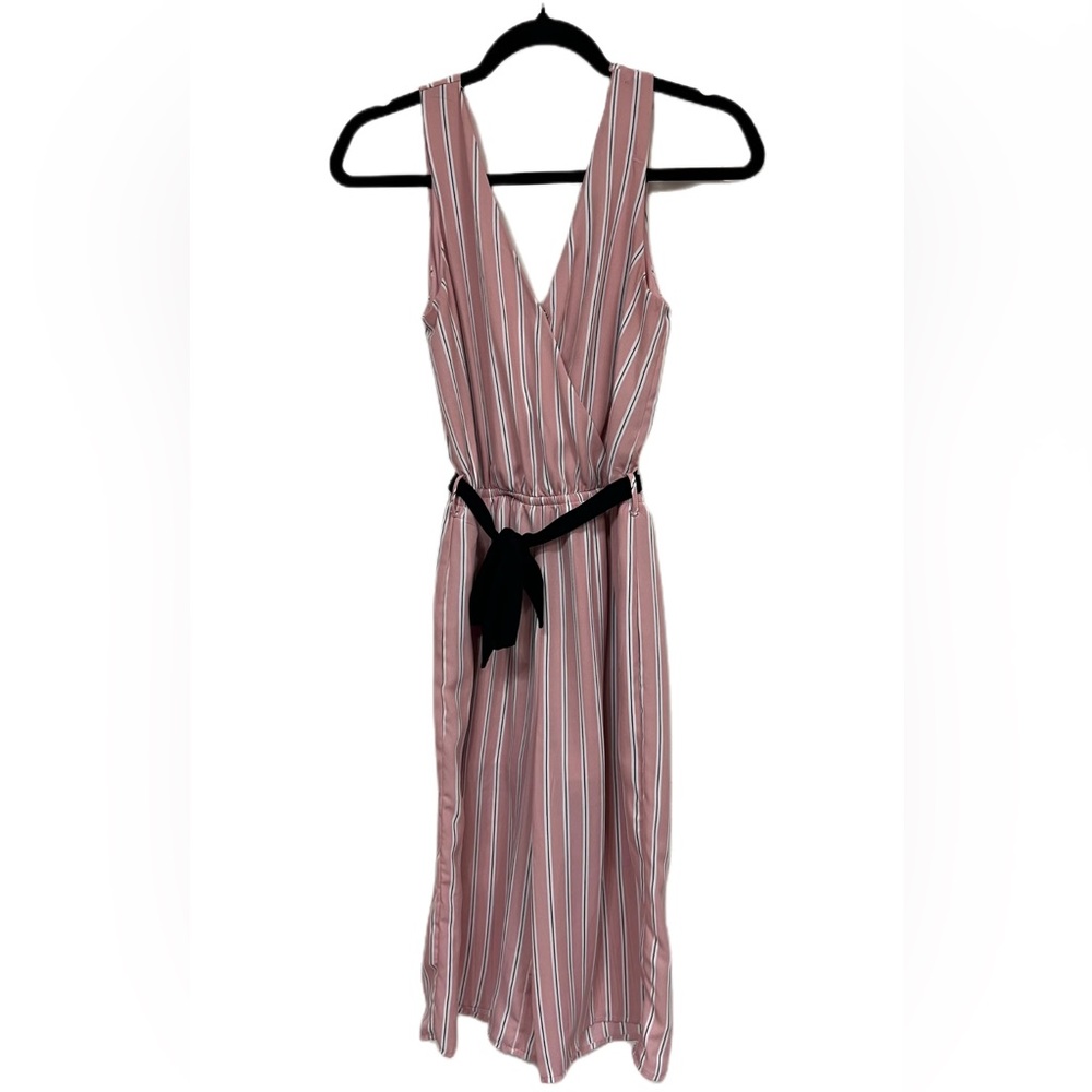 One ❤️ Clothing Los Angeles Striped V-Neck Sleeveless Cropped Wide Leg Jumpsuit